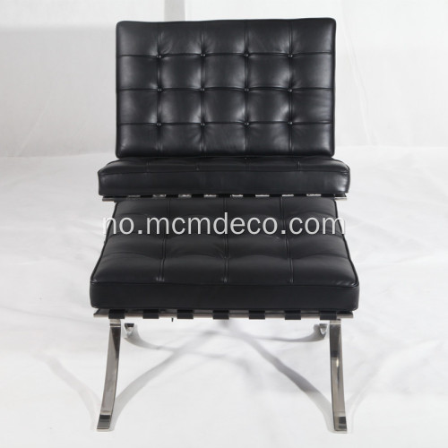 Knoll Barcelona Leather Lounge Chair Reproduksjon